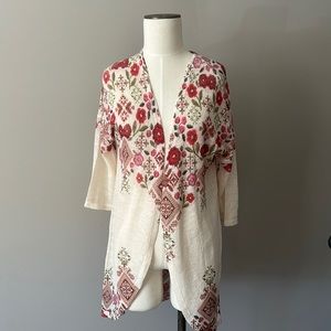 Floral mid length cardigan, Edge Yoo brand, small